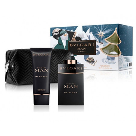 ESTUCHE BVLGARI MAN IN BLACK  EAU PARFUM 100+AFTER SHAVE BALM+POUCH
